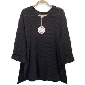 Waffle Print Oversized Sweater